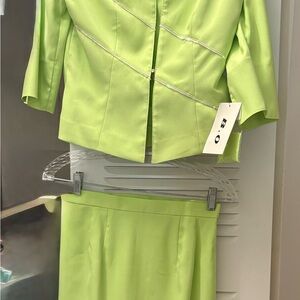 Vintage Lime Green tailed Skirt and Blazar